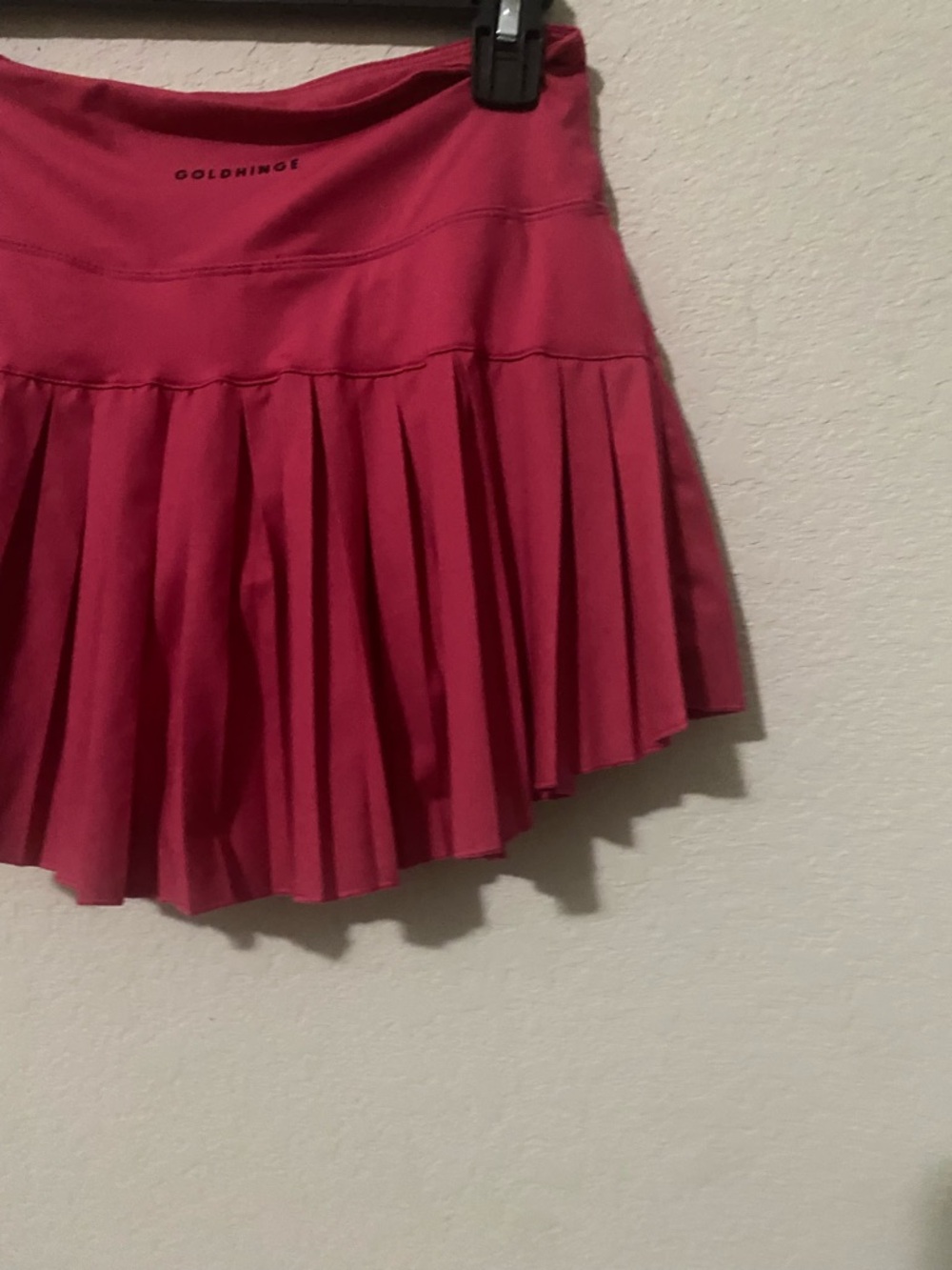 Gold Hinge Pink Pleated Tennis Pickleball Golf Attached Shorts Mini Skirt S - Picture 12 of 12
